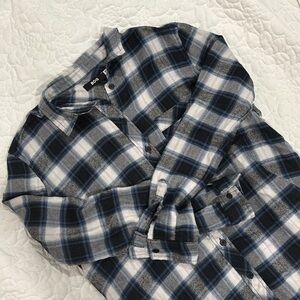 BDG Urban Outfitters Blue, Black, and White Flannel Shirt